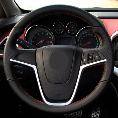 DIY Black Hige Soft Artificial Leather Car Steering Wheel Cover for Opel Insignia 2008-2013 Astra (J) Cascada Mokka 2012-2022 ► Photo 1/6