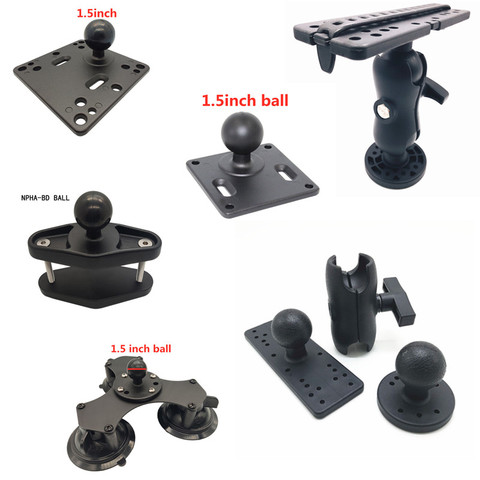 Ball Mount with Fish Finder and Universal Mounting Plate Kayak Accessories /1.5 inch Ball Head Base /1.5 inch Double Socket Arm ► Photo 1/6