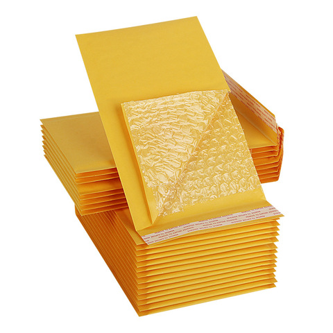 Business Supplies Mail Bag Bubble Envelope 10 Pcs/lot Yellow Size Kraft Thicken Shockproof Express Packaging Brand Name Model ► Photo 1/3