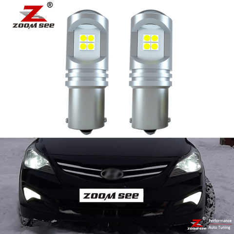 2pcs 800Lm P21W Xenon white Canbus LED Daytime running light bulb DRL for 2014 2015 2016 2017 2022 Hyundai Solaris fog lamp ► Photo 1/5