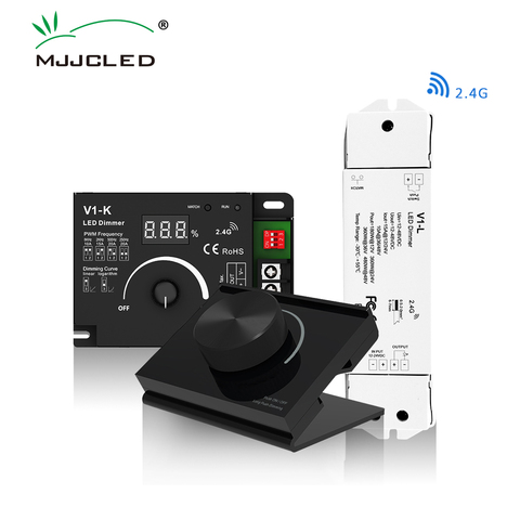 LED Dimmer 12V 24V 5V 36V Desk Mount Rotary Panel 2.4G RF PWM Remote Controller Knob Dimer Switch for Single Color Light Strips ► Photo 1/6