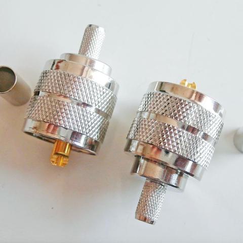 Connector Socket PL259 PL-259 SO239 SO-239 UHF Male Crimp for LMR195 RG58 RG142 RG223 RG400 Cable RF Coaxial Adapters ► Photo 1/5