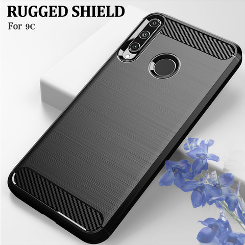 Case For Huawei Honor 9C P40 Lite E Carbon Fiber Soft TPU ShockProof Silicone Cover For Huawei Y7P Cases Funda ► Photo 1/6