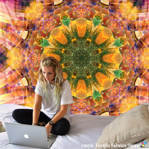 Indian Mandala Tapestry Wall Hanging Multifunctional Tapestry Boho Printed Bedspread Cover Yoga Mat Blanket Picnic cloth ► Photo 1/6