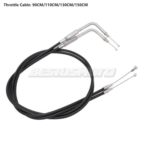 90CM/110CM/130CM/150CM Motorcycle Throttle Cable For Harley Sportster Iron XL883 XL1200 Dyna Softail Fat Boy Heritage Road King ► Photo 1/6