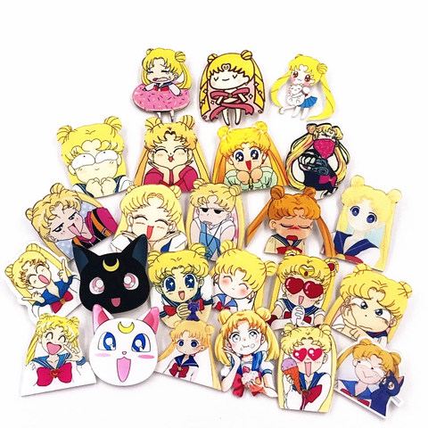 cartoon anime kawaii Girl Cat Icons Pins Badge Decoration Brooches Metal  Badges For Backpack Decoration