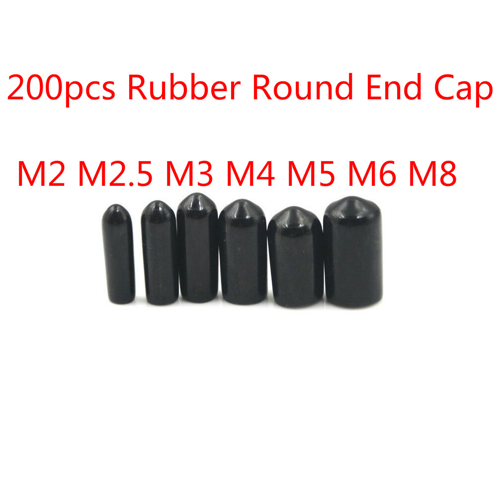 20pcs 30mm Round Black Vinyl End Cap Screw Thread Protector Rubber Caps