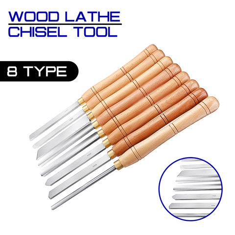 High Speed Steel Lathe Chisel Wood Turning Tool with Wood Handle Woodworking Tool 8 Types Durable Brand New Carpenter Tools ► Photo 1/6