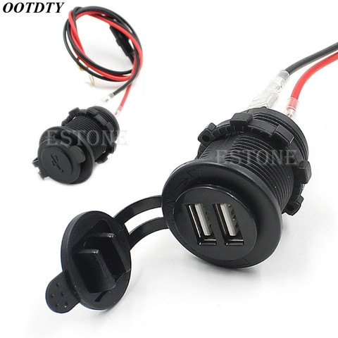 Motorcycle Dual USB Mobile Phone Power Supply Charger Port Socket Waterproof ► Photo 1/3