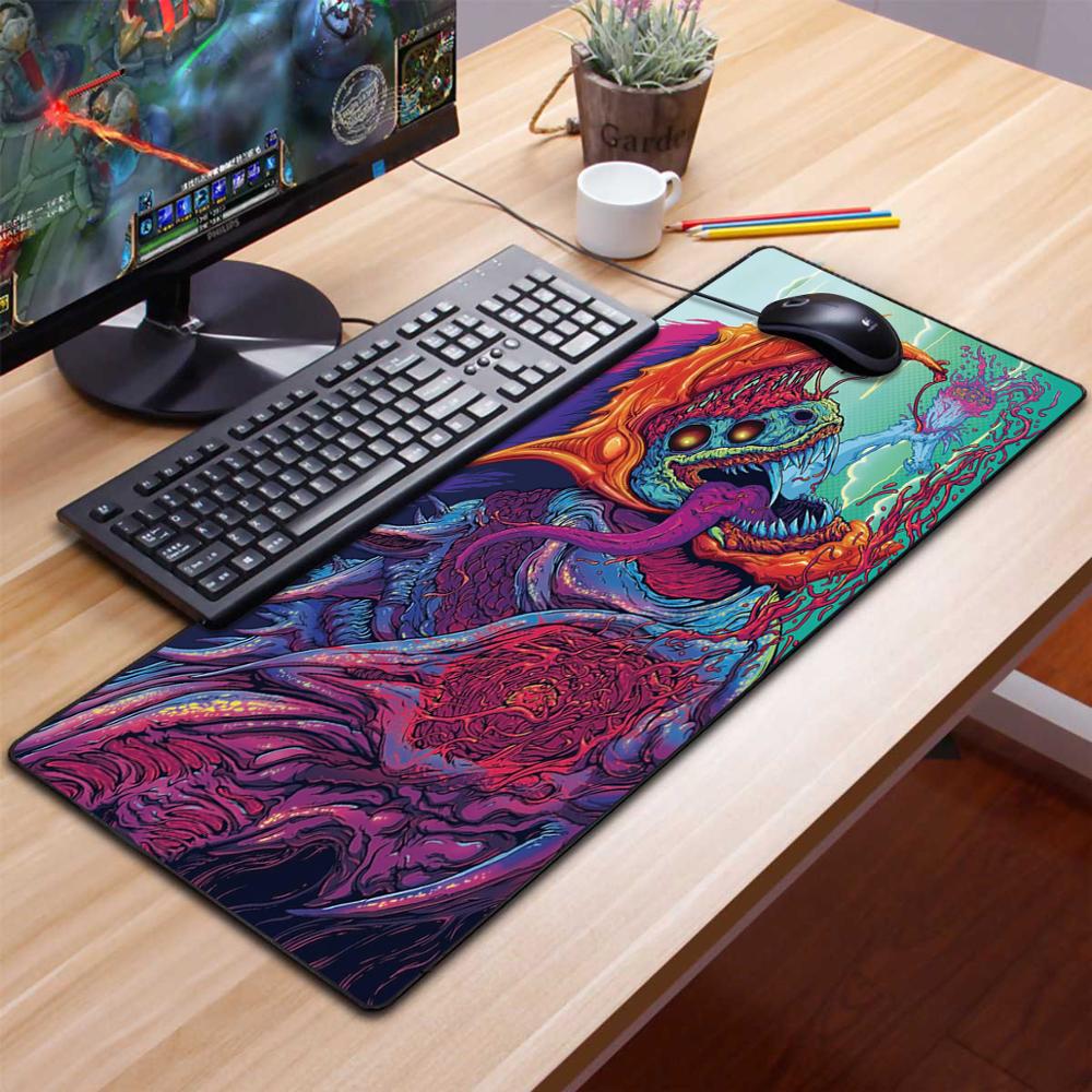 Mouse Pad Green Dragon Large Lock Edge Gaming Desk Mouse and Keyboard Rubber Mat 