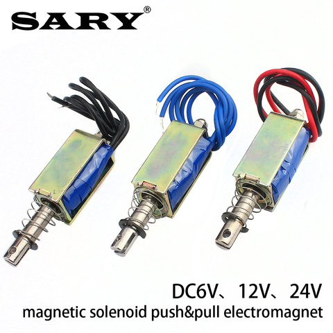 LY-05  magnetic solenoid push&pull open frame electromagnet DC6V 12V 24V Solenoid valve stroke 10mm keeping Force 700g ► Photo 1/5