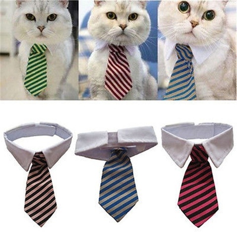 Dog Cat Grooming Cat Striped Bow Tie Animal Striped Bow Tie Collar Pet Adjustable Christmas Cat Collar ► Photo 1/6