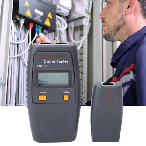 SC6106 Portable LCD Network Tester Meter&LAN Phone Cable Tester & Meter With LCD Display RJ45 ► Photo 1/6