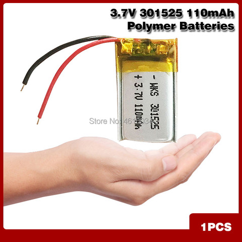 110mAh 3.7V 301525 ithium polymer battery for GPS PSP MP3 MP4 MP5 DVD small toys battery Bluetooth headset Li-ion Cell battery ► Photo 1/1