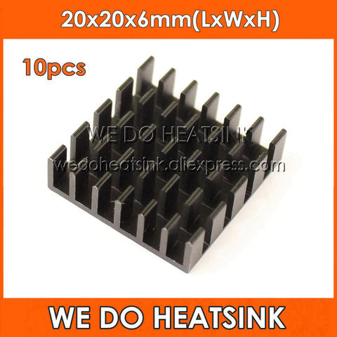 WE DO HEATSINK 10pcs 20x20x6mm Power Radiator Heat Sinks Black Anodized For CPU and Metal Ceramic BGA Packages and PC ► Photo 1/4