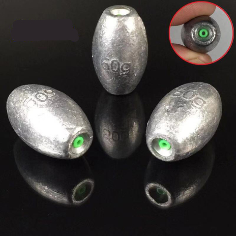 High quality Lead Sinker 10g-100g Fishing Olive Shape Rig Sinkers Fishing Lead Weight Split Shot Sinking Bait Hook Tackle ► Photo 1/5