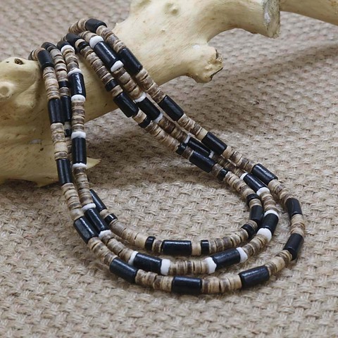 Fashion Vintage Bohemia Tribal Necklace Men Natural Coconut Shell Beaded Necklace Surfer Rustic Jewelry Gift For Him CO-03 ► Photo 1/6