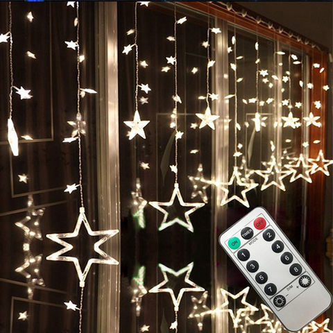 AC110V or 220V Holiday Lighting LED Fairy lights Star Curtain String luminarias Garland Decoration Christmas Wedding Light 3M ► Photo 1/6