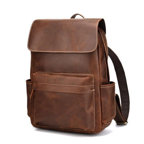 Genuine leather cow skin men large backpack outdoor travel backpack high quality ► Photo 1/4