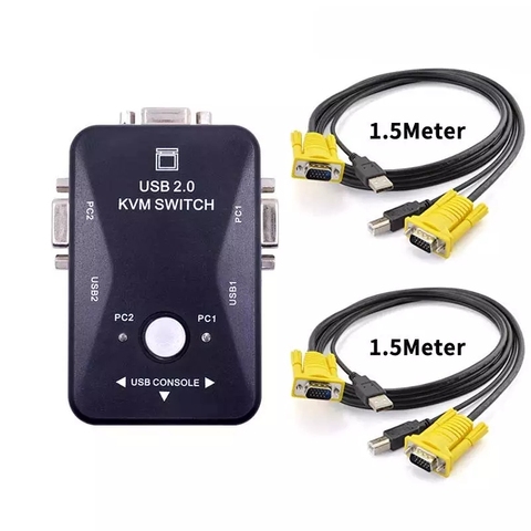 USB KVM Switch vga Cable High Quality USB 2.0 vga splitter Box for USB Key keyboard mouse monitor adapter usb Printer switch ► Photo 1/6