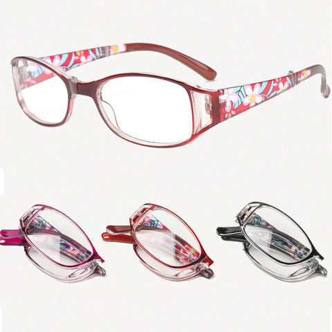 Foldable Reading Eyeglasses Anti-blue Light Vintage Classic Glasses Printing Women Fashion Vision Care Computer Goggles +1.0~+4. ► Photo 1/6