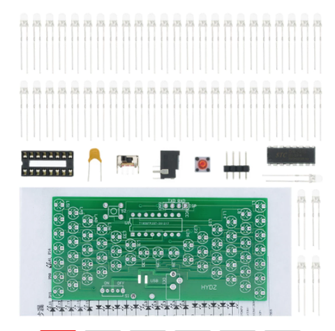 5V Electronic Hourglass DIY Kit Funny Electric Production Kits Precise With LED Lamps Double Layer PCB Board 84*40mm ► Photo 1/1