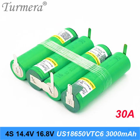 12V - 21V US18650 VTC6 6000mAh 30amps for 12.6v screwdriver battery weld soldering strip 3S1P 12.6v battery pack (customize) NEW ► Photo 1/6