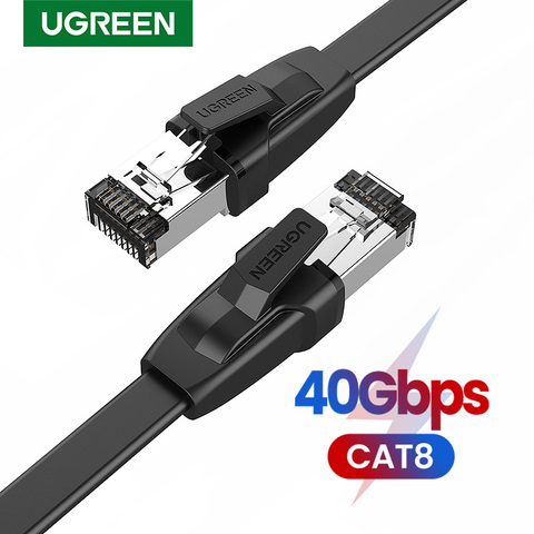 UGREEN Ethernet Cable CAT8 40Gbps Flat RJ 45 Lan Patch Cord for PS 4 Router Laptops Modem RJ45 Wire Network CAT 8 Cable Ethernet ► Photo 1/6