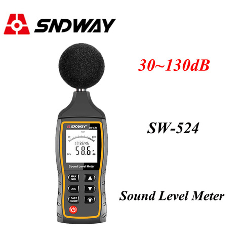 Sndway Digital Sound Level Meter Noise Volume Measuring Instrument Decibel Monitoring Tester 30-130dB USB Data Storage Alarm ► Photo 1/6