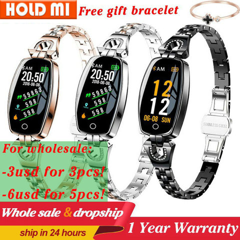 H8 Women Smart watch Fashion Heart Rate Monitor Blood Pressure Smart Band IP67 Waterproof Fitness Activity Tracker lady bracelet ► Photo 1/6