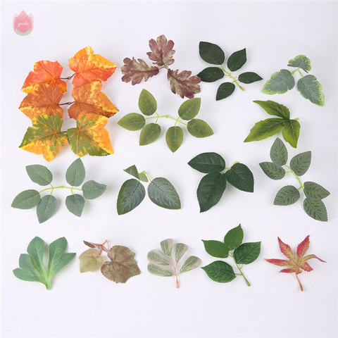 50Pcs Maple Leaves Artificial Leaves Simulation Halloween Autumn Leaves For Wedding Table Decor Crafts Scrapbooking Fake Flowers ► Photo 1/6