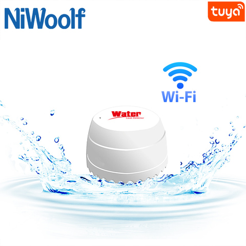 2022 NEW White Tuya WiFi Water Leakage Sensor Smart Life Water Detector Compatible With Tuyasmart APP ► Photo 1/6