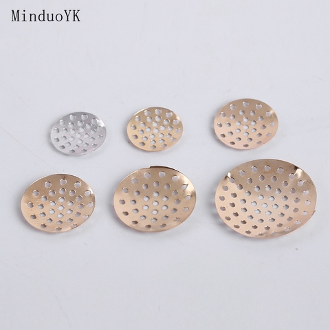 50Pcs/Lot Brooch Base Brooches Metal Disk Shell Flower Cabochon Bezel Round Blank Base For Diy Brooches Making Findings ► Photo 1/6