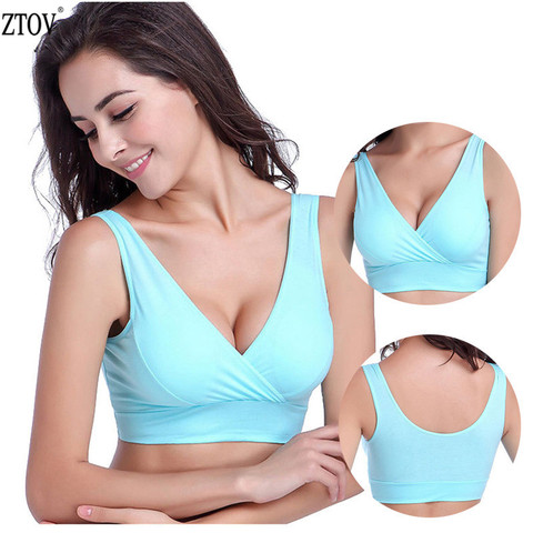 ZTOV Cotton Breastfeeding Maternity Bras Sleep Nursing Bras for Feeding Pregnant Nursing Underwear Clothes Size M/L/XL/XXL/XXXL ► Photo 1/6