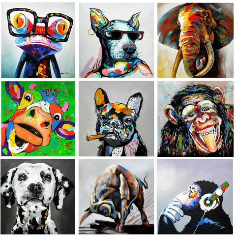 Animals Graffiti Art Dog Cow Canvas Prints Paintings Street Art Wall Pictures for Kid's Room Posters and Prints Home Wall Decora ► Photo 1/6