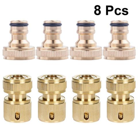 8PCS/Set Quick Connector Replacement Brass 3/4 inch 1/2 inch Durable Fitting Adapter Connector for Water Pipe Garden Hose ► Photo 1/6