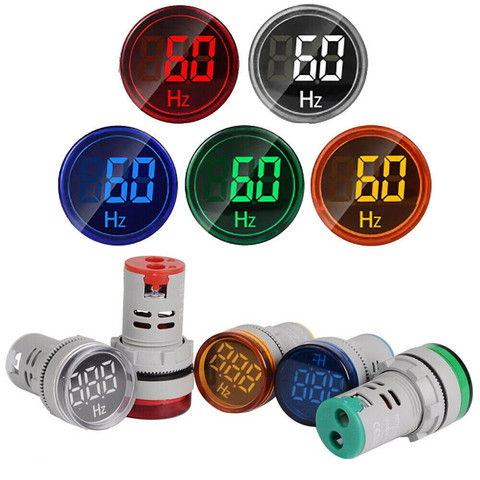 Round 22mm Measuring Range 0-99 Hz Digital Display Electricity Hertz meter Frequency Meter Indicator Signal Light Combo Tester ► Photo 1/6