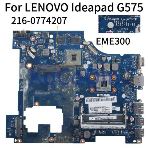 KoCoQin Laptop motherboard For LENOVO Ideapad G575 EME300 Mainboard PAWGD LA-6757P 216-0774207 ► Photo 1/6