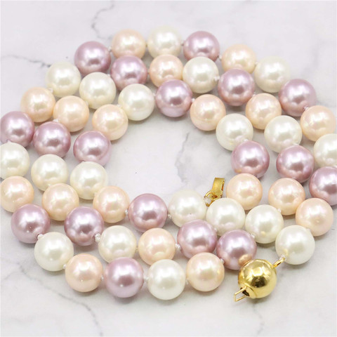 DIY New! 8MM Multi-Color South Sea Shell Pearl Necklace 18
