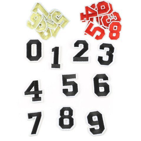 Number Patches Word Embroidered Iron on Patch Figure Digit for DIY letter Stripes Motif Appliques Garment Clothes Badge ► Photo 1/6