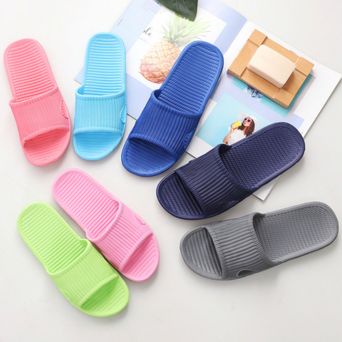 Men Indoor Home Slippers Summer Non-Slip Light Hotel Shoes Couple Soft Bottom Sandals Slippers Men's Flat Shoes Flip Flops ► Photo 1/6