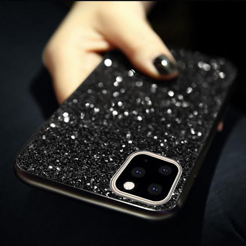 Luxury Rhinestone Bling Glitter Case For iPhone 12 11 Pro MAX XR X  XS MAX SE 2022 8 7 Plus Diamond Soft Silicone Cover Funda ► Photo 1/6