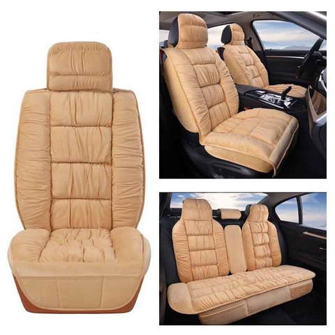 Warm Car Seat Cover Universal Winter Plush Cushion Faux Fur Material For Car Front Rear Seat Backrest Protector Mat ► Photo 1/6