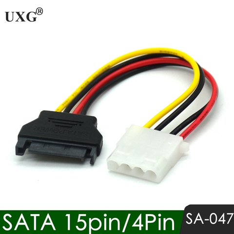 SATA Power Extension Cable Serial ATA 15pin Male to Molex IDE 4pin Female Power Supply for HDD hard disk hard drive ► Photo 1/4
