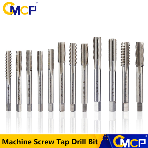 CMCP 1pc HSS 5/16 3/8 7/16 1/2 5/8 3/4- 14 16 18 20 24 32 UNC UNEF UNF UNS Right Hand Thread Tap Machine Screw Tap Drill Bit ► Photo 1/6