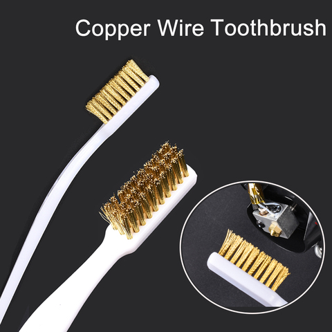 Copper Wire Brush 3D Printer Cleaner Tool Toothbrush Handle 3D Printer Cleaning Heater Block V6 Nozzle Hot Bed 3D Printer Parts ► Photo 1/6
