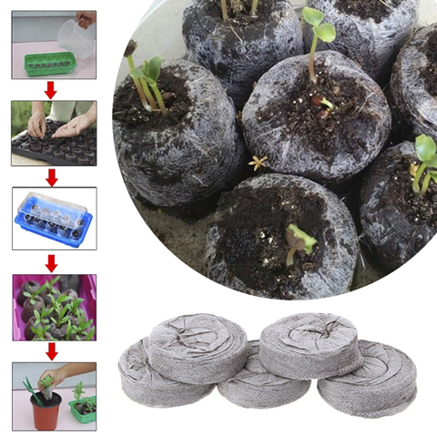 5/10/20/40/100pcs 30mm Jiffy Peat Pellets Seedling Soil Block Maker Starting Plugs Seeds Starter Professional For Garden  ► Photo 1/6