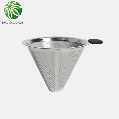 Duolvqi Practical Drip Coffee Filter Reusable Stainless Steel Coffee Filter Durable Coffee Pot Filter Funnel Grid Coffee Tools ► Photo 1/6