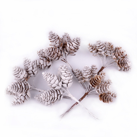 6/10pcs Artificial Flower Plants Fake Pine Cone Dried Flowers Decorative Christmas Wedding Home Decoration DIY Scrapbook Gifts ► Photo 1/6