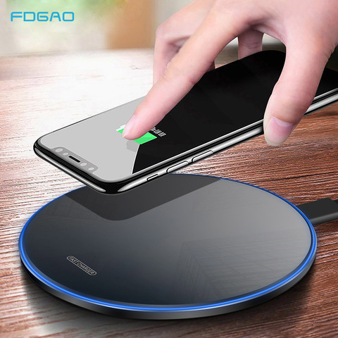 FDGAO 15W Qi Wireless Charger for iPhone 12 11 Pro Xs XR X 8 Induction Fast Charging Pad for Samsung S20 S10 Huawei Xiaomi 10 9 ► Photo 1/6
